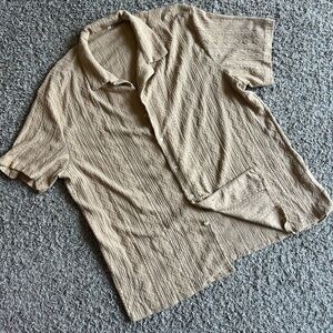 Men's Tan Short Sleeve Shirt